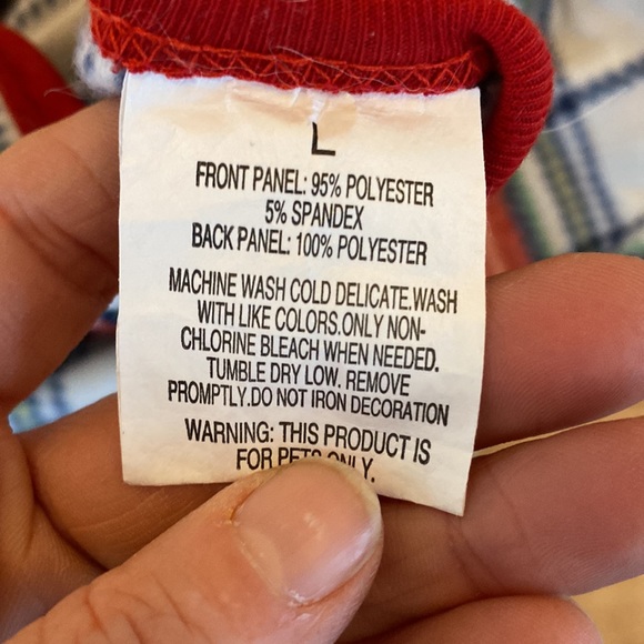 Plaid Flannel Dog Pajama with Sleeves - L - Picture 2 of 2